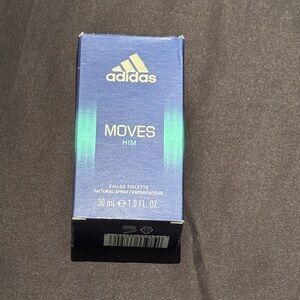 Adidas Moves Him 1oz Eau De Toilette  in its box, unused, box in fair condition